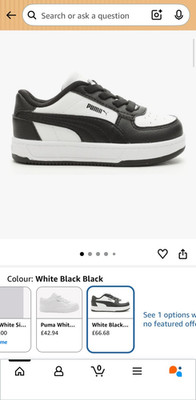 Kinder Sneaker Puma Caven 2.0 schwarz/weiß - UK 13 - UVP 66,68 £