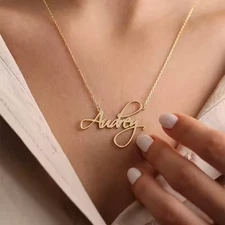 Customized Name Necklace Stainless Steel Simple Pendant FOR HER