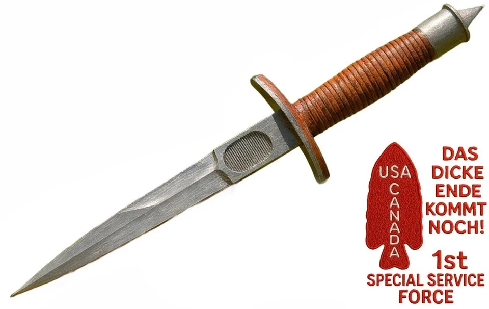 Cuchillo CASE V-42 Doble Borde Daga Fuerzas Especiales de Estados Unidos Segunda Guerra Mundial FSSF Brigada del Diablo Foto 2 de 4