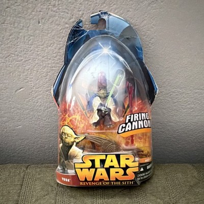 Hasbro Star Wars Yoda Actionfigur Die Rache der Sith 2005 Feuerkanone
