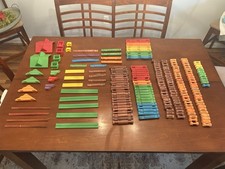 Vintage Lincoln Logs Wooden Building Toy Mixed Lot 214 pieces Assorted