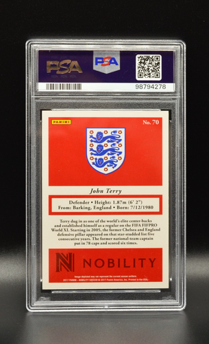 2017 Panini Nobility Red /199 John Terry #70 England PSA 9 Chelsea - Picture 2 of 3