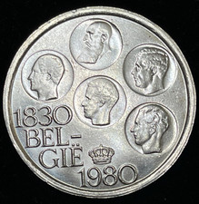 1980 Belgium 500 Francs Coin Excellent Condition Unknown Material