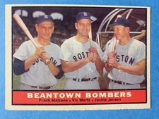 1961 Topps - Jackie Jensen, Vic Wertz, Frank Malzone #173 Baseball No Creases