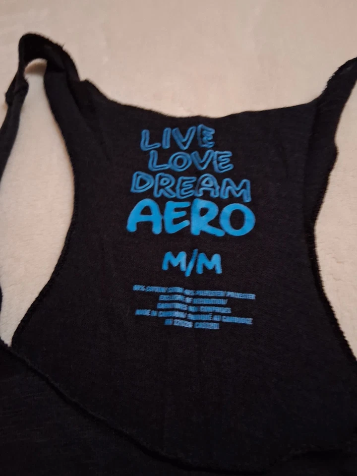 Camiseta sin mangas AERO negra ligera con estampado de neón Beach Vibes Juniors talla mediana  Foto 4 de 4