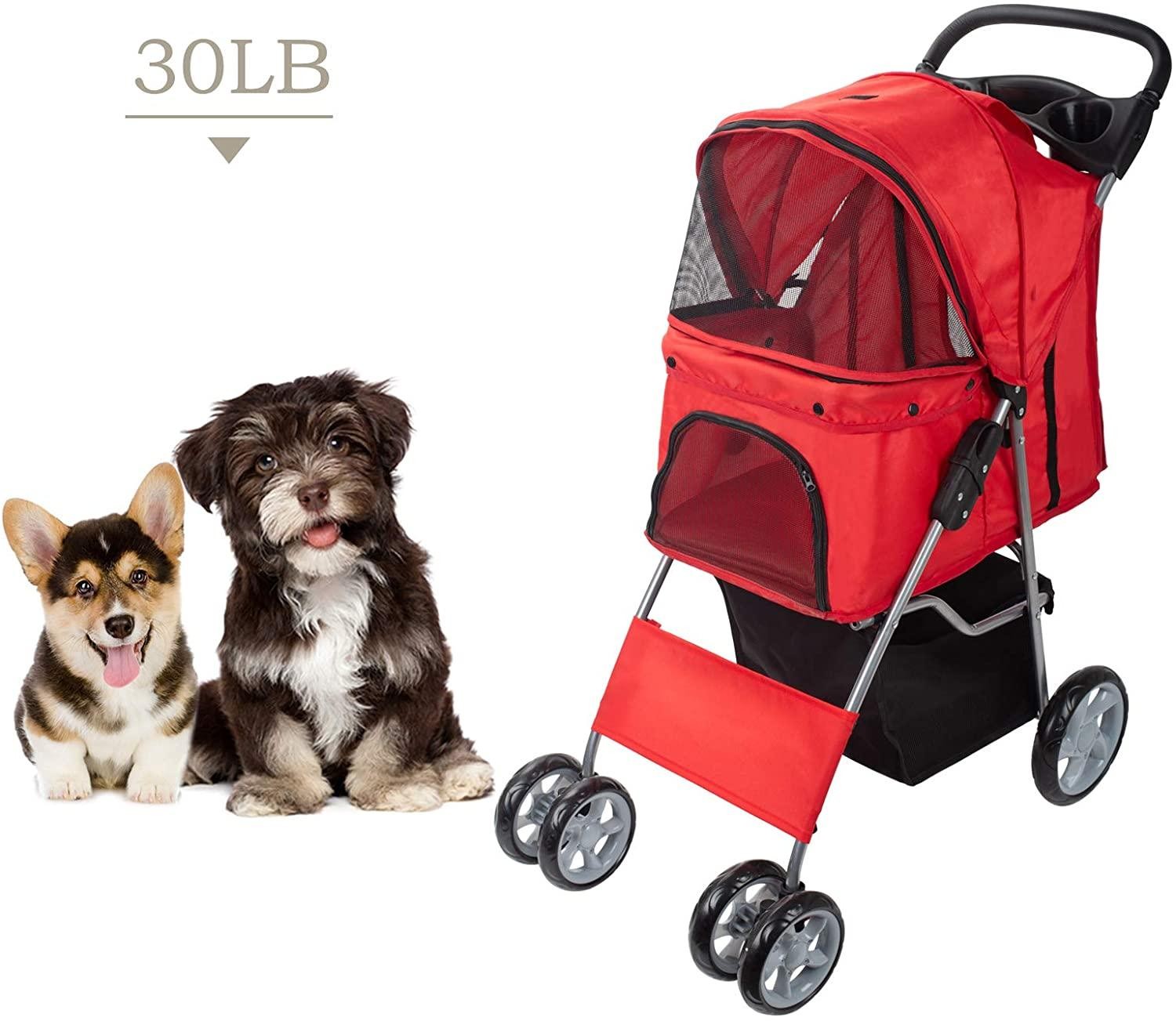 Chariot de luxe pour animaux de compagnie idéal pour les balades en ville