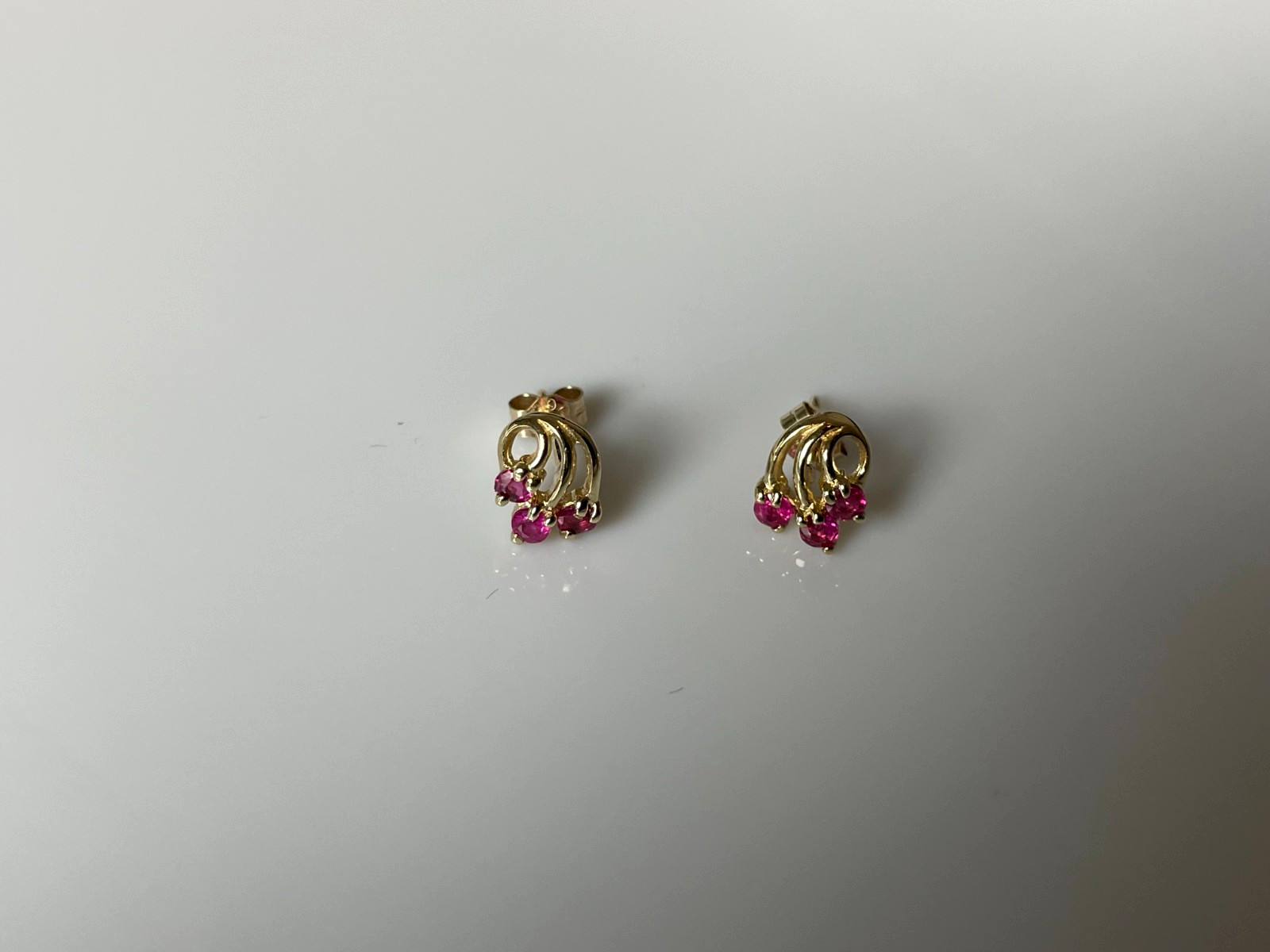 Ruby Earrings 9ct Gold Ruby Stud Earrings Gold Ru… - image 3