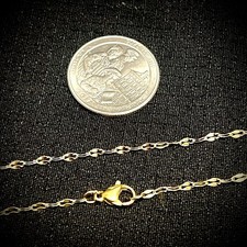 18.5  Gold Plated Stainless Steel 2mm Chain Necklace For Women