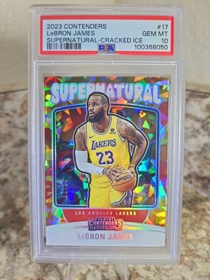 2023-24 Panini Contenders LeBron James SuperNatural-Cracked Ice /25 Psa POP 4!