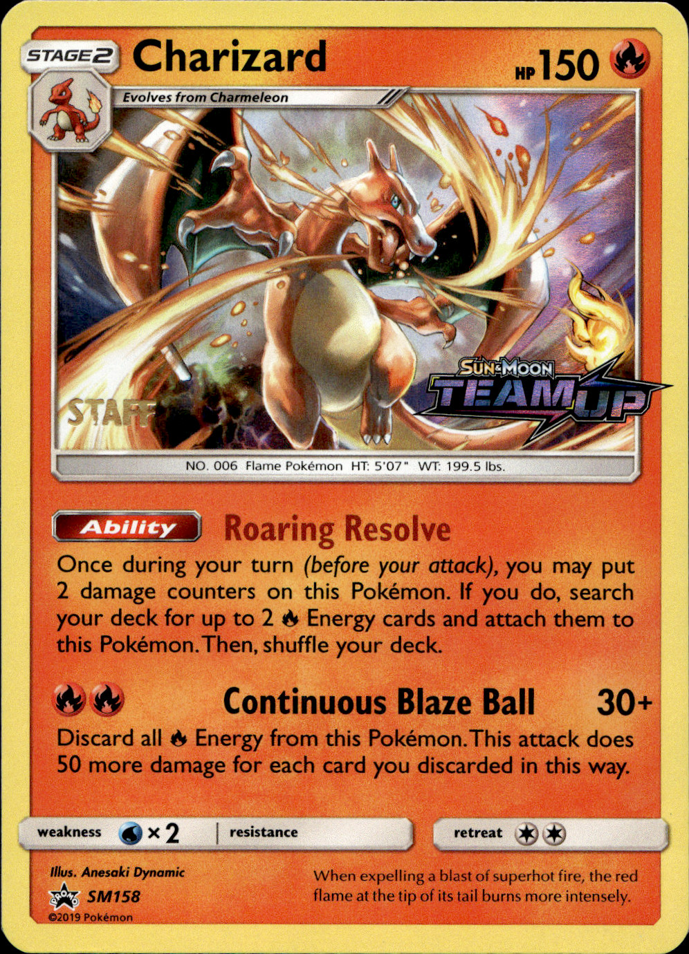 Charizard STAFF Holo Promo SM Promos SM158 NM