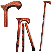 Walking Stick Cane Wooden Stick Handcrafted Best Wood for Mens and Women Seni...