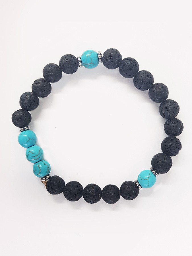 Yoga Studio Lava Stone & Turquoise Healing Bracelet