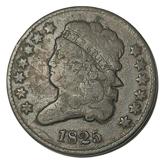 1825 Classic Head Half Cent F/VF Details Strong Detail Better Eye Appeal #24