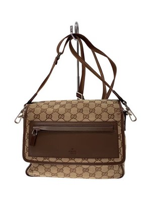 GUCCI gg shoulder bag canvas CML all-over pattern with some fraying inside