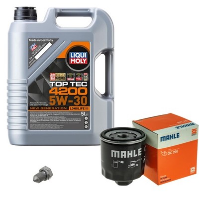 MAHLE Ölfilter 5 L LIQUI MOLY Top Tec 4200 5W-30 für VW Bora 1.4 16V Golf Plus