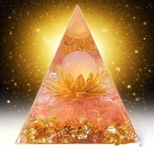 PIRAMIDE DI ORGONITE IN QUARZO ROSA CRISTALLI CURATIVI EQUILIBRIO ENERGETICO