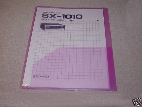 PIONEER STEREO RECEIVER SX-1010 OWNER'S MANUAL FREE SAME DAY SHIPPING  - Picture 1 of 1