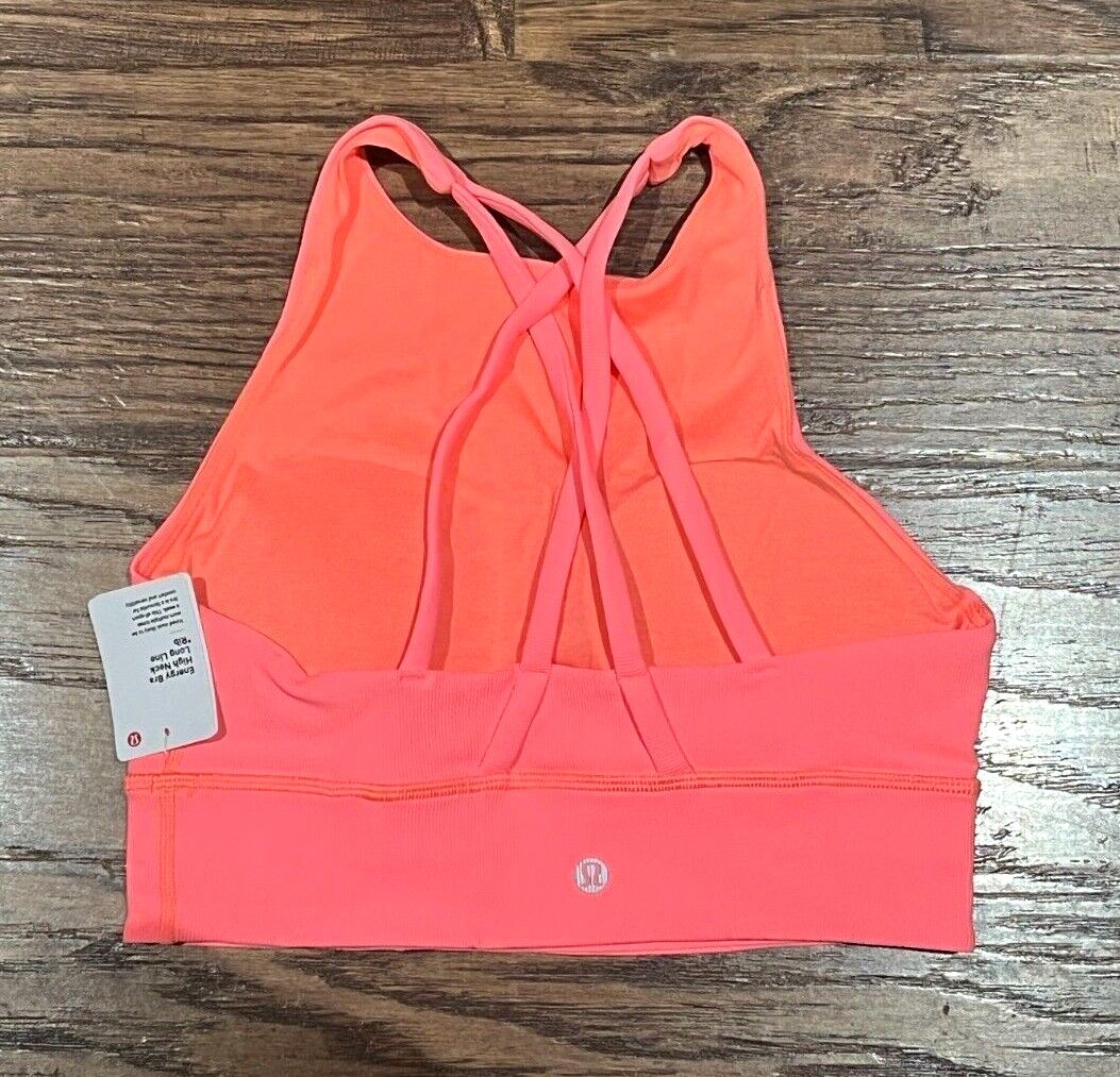 ★lululemon★大人気★背中美ライン★Energy Bra★カップ付き★ NEW Lululemon Energy Bra High Neck Long Line Ribbed B-D CUP
