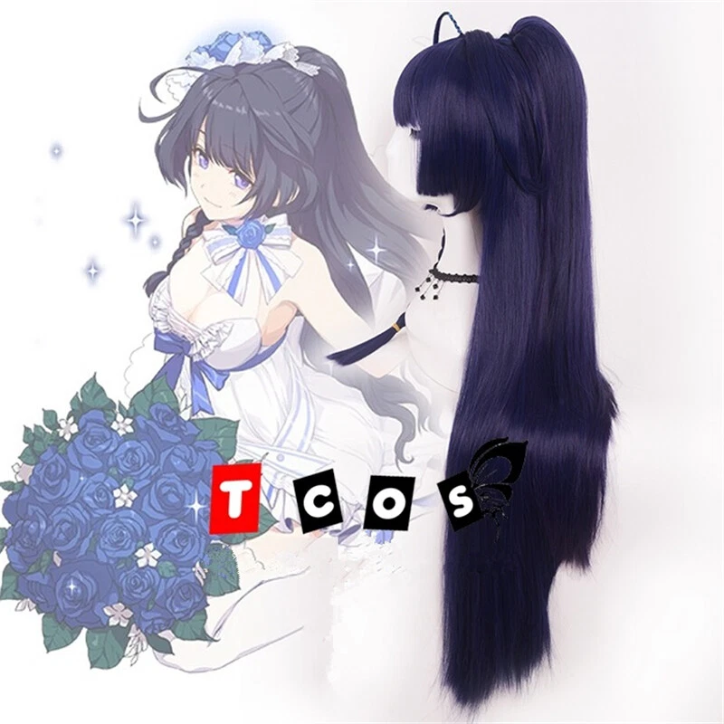 Game Honkai Impact 3 Raiden Mei Cosplay Wig Long Straight Hair With Ponytail 39" - Image 2 of 4