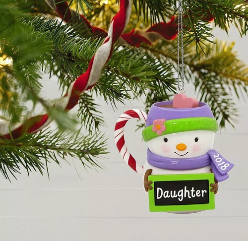 Hallmark 2018 Jahr datiert Tochter Schneemann Tasse Andenken Ornament - Bild 6 von 6