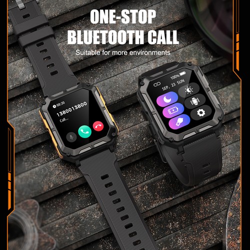 Smart Watch Men Military Tactical Sports Heart Rate Fitness Tracker Wristwatch - Picture 6 of 14