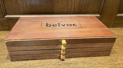 Antique Belvac Dental Denture Teeth Wood Dentist Cabinet Drawer Storage