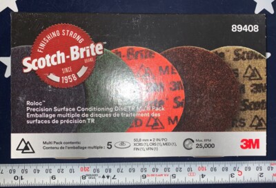 3M 2” Scotch-Brite Roloc Surface Conditioning Disc Very Fine Medium ...