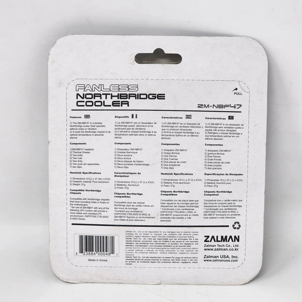 Zalman ZM-NBF 47 Fanless Northbridge Cooler Blue Flower Heat Sink New Sealed - Image 4 of 4