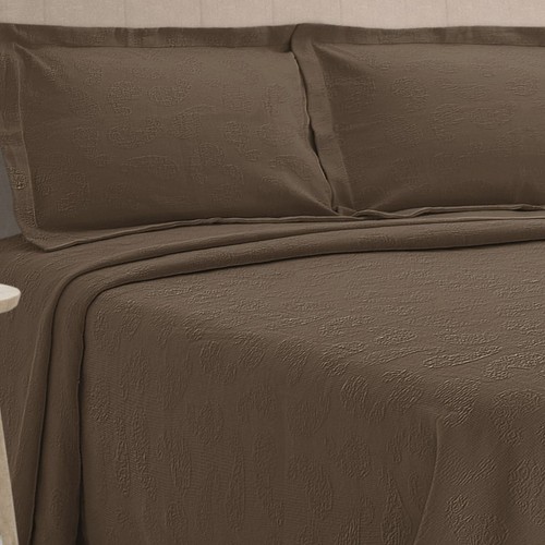 Superior Jacquard Matelasse Paisley Cotton Bedspread Set Taupe Full for