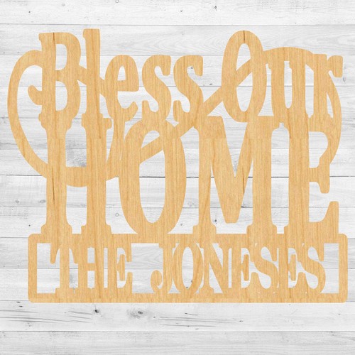 Bless Our Home cut out Wood plaque sign,wood Crafts,Craft supply, home decor - Picture 4 of 6