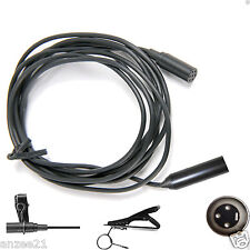 Pro Lavalier Mini Clip On Lapel Microphone Mic Phantom Power 3 Pin Male XLR 5m