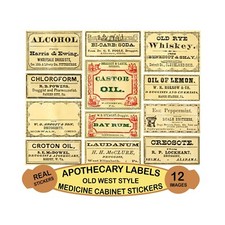 Vintage Medicine Cabinet Label Stickers, Apothecary D cor, Cut  Peel Sheet 1117