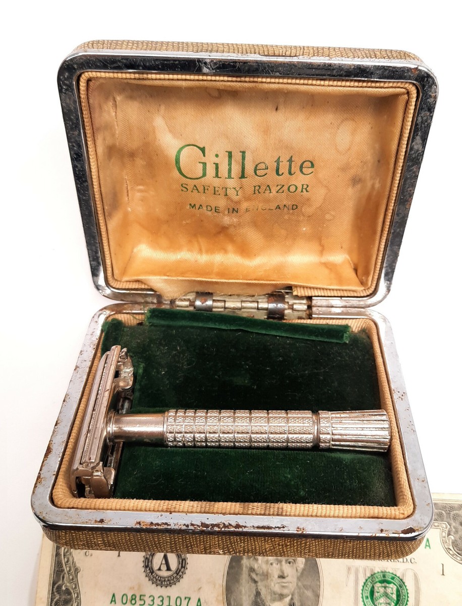 Vintage Gillette Super speed USA Safety Razor Pat Nos On Pkg BOX 4