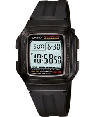 Casio F201WA-1A, Digital Watch, Black Resin Band, 5 Alarms, 10 Year Battery