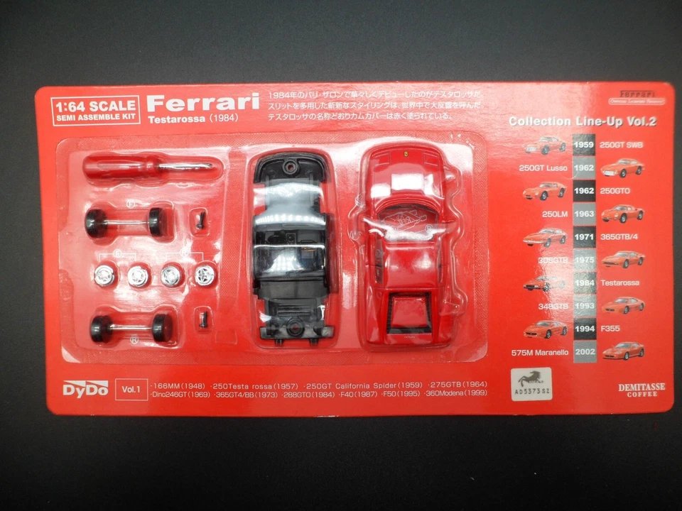 Mini Kit FERRARI TESTAROSSA 1984 Line-Up Vol.2 DyDo Kyosho Vintage 1/64 - Immagine 3 di 4