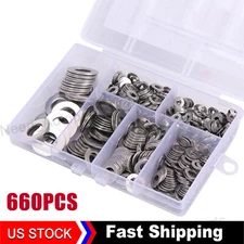 660pcs stainless steel Flat Washer Assortment Set Kit M3 M4 M5 M6 M8 M10