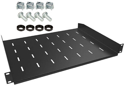 1 HE Rackablage 19'' / 35 cm tief Fachboden Trägereinschub Rackwanne Rack Ablage