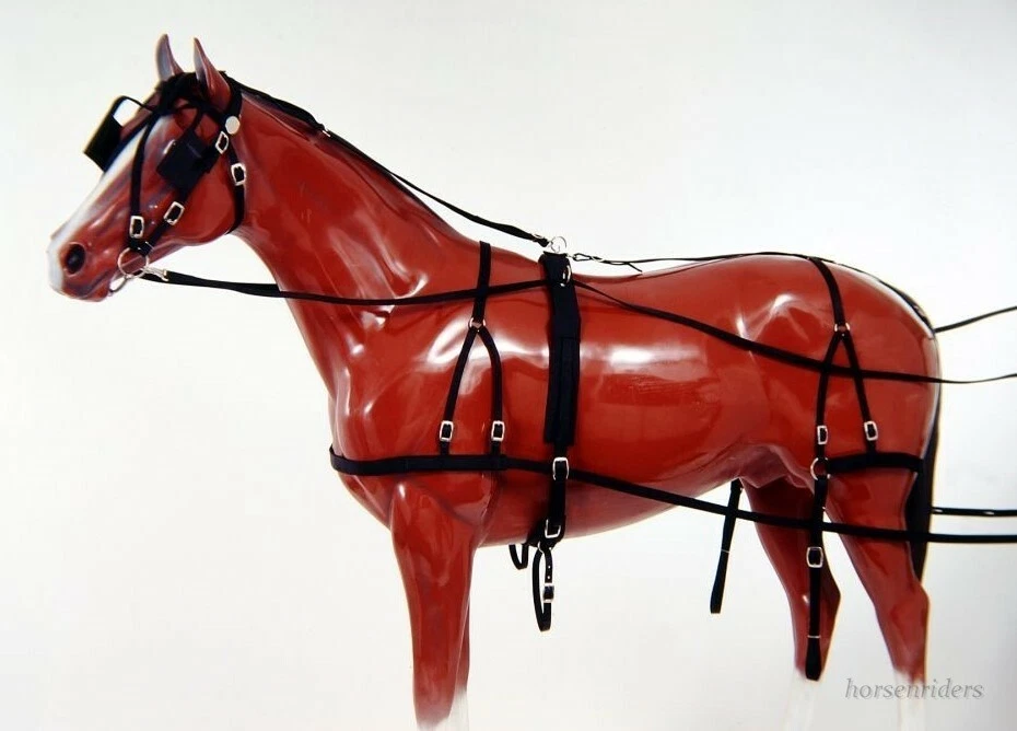 Arnês para condução de cavalo Cob - Cob/Small Horse - Nylon preto - Baixa manutenção - Imagem 2 de 3