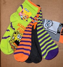 SPONGEBOB SQUAREPANTS HALLOWEEN Womens 5 PACK LOW CUT SOCKS NEW