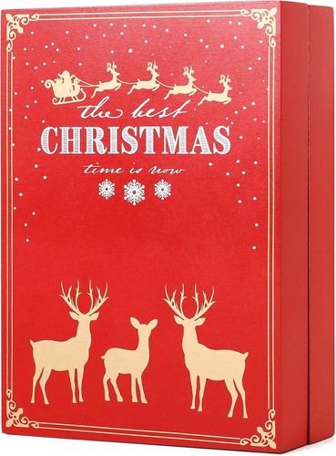 Reusable Wooden Advent Calendar to Fill - Red Christmas Book with 24 Doors - ... - Picture 6 of 6