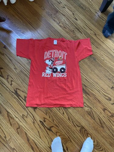 Detroit Red Wings NHL Vintage 1988 Artex Snoopy Shirt Mens Large - Picture 1 of 4