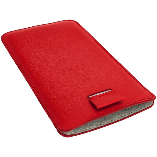 Rosso Custodia Case Cover Pouch Pelle per Sony Xperia Z1 C6902 & Z2 D6502 D6503 - Foto 6 di 6