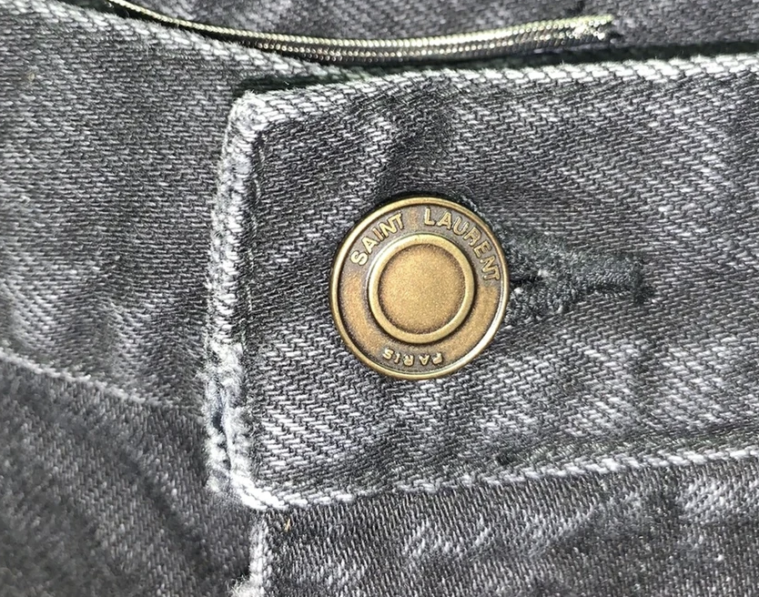 Saint Laurent Paris 2018 pantalone nero denim sfumato taglia 34 504703 YH805