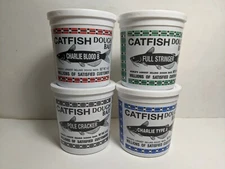 Catfish Charlie Dough Bait (4 Tubs) Blood Cheese Pole Cracker Full Stringer