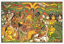 Hindu Temple Mural Kerala India Postcard (96868)