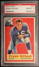 1956 Topps #53 FRANK GIFFORD -- PSA 8 NM-MT -- HOF New York Giants - *Sharp*
