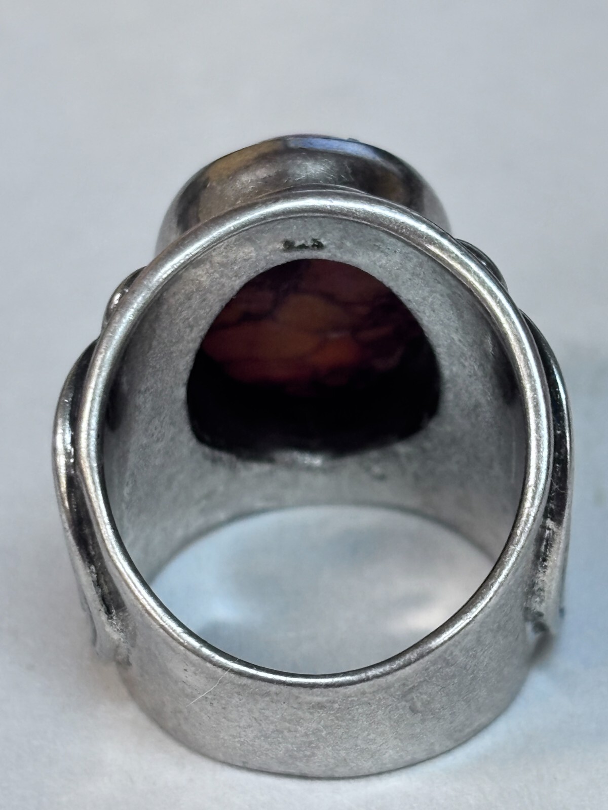 Sterling Silver Agate Statement Ring 17g Size 8.75 - image 5