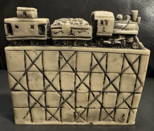 Georgia Marble Train "All Aboard" Business Card Holder #633 of 3,000 Limited Ed. - Picture 6 of 9