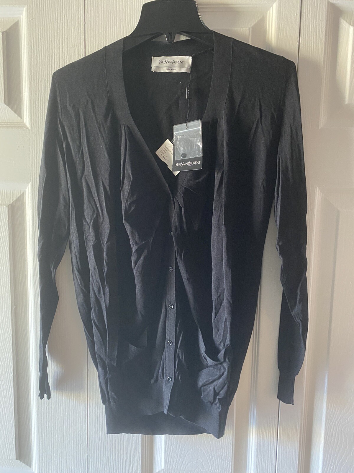 Nuovo! Maglione cardigan da donna 100% autentico Yves Saint Laurent taglia S ITALIA