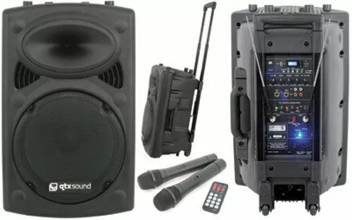 QTX Sound 400W QR12PA Portable Trolley PA System 178.843 Twin